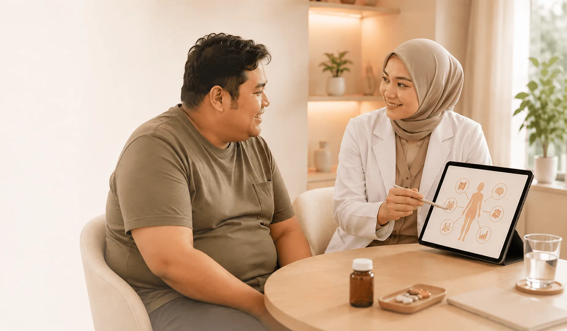 Pasien menerima konsultasi metabolik di klinik Sirka